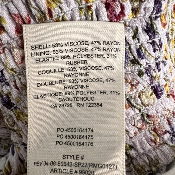 Aritzia Wilfred Size Medium Chianti Floral Jumpsuit Smocked Spring Wide Leg - Picture 7 of 7